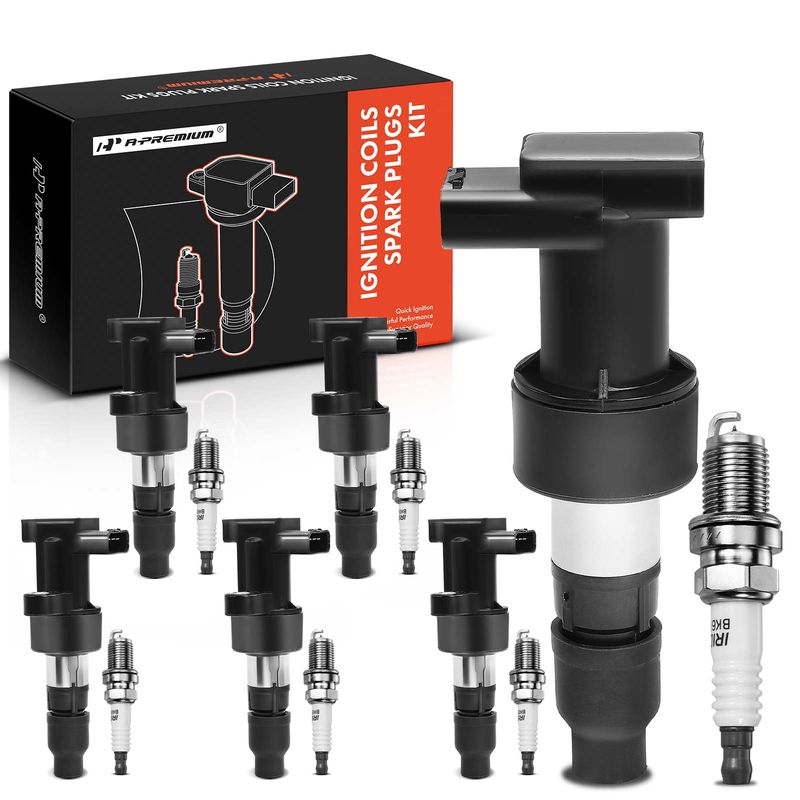 6x Black Ignition Coil & IRIDIUM Spark Plug Kits for Jaguar S-Type 03-08 X-Type