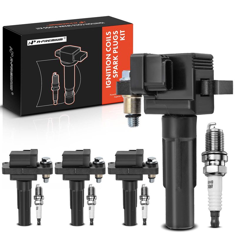 4x Black Ignition Coil & IRIDIUM Spark Plug Kits for Subaru Impreza Saab H4 2.0L