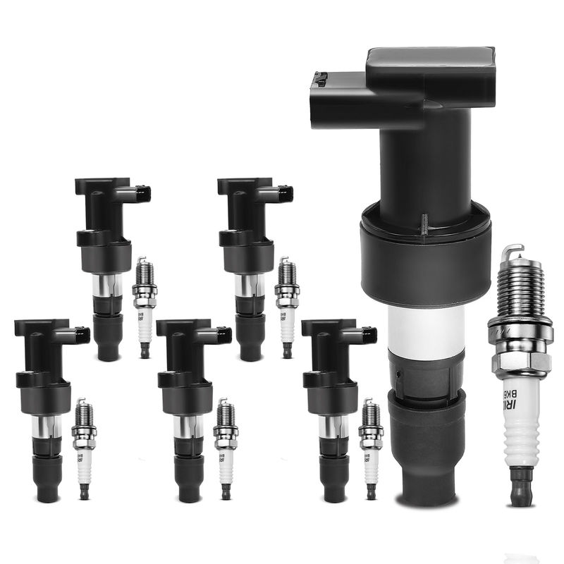 6x Black Ignition Coil & IRIDIUM Spark Plug Kits for Jaguar S-Type 03-08 X-Type
