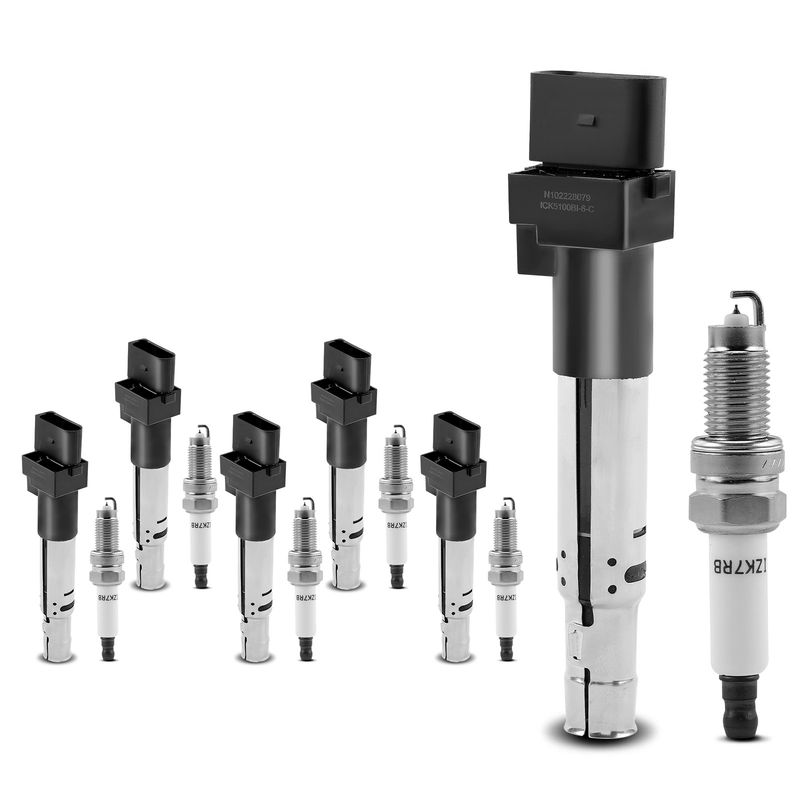 6x Black Ignition Coil & IRIDIUM Spark Plug Kits for Audi A3 Quattro VW Eos