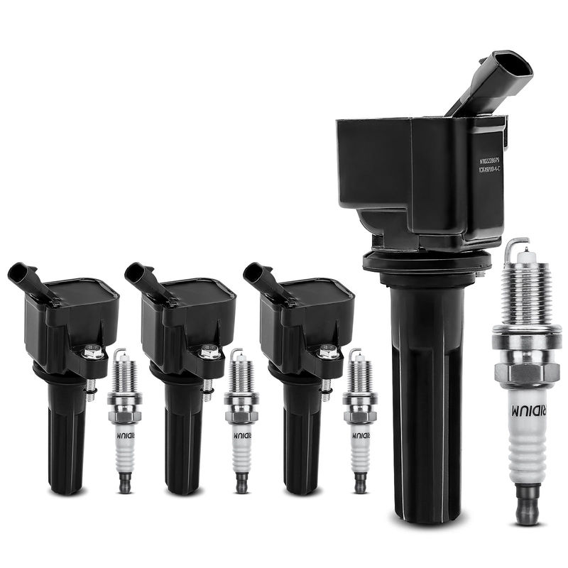 4x Black Ignition Coil & IRIDIUM Spark Plug Kits for GMC Canyon Chevy 2007-2012