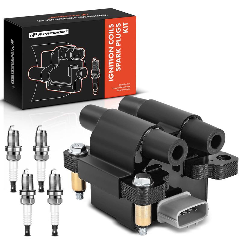 1x Black Ignition Coil & 4x IRIDIUM Spark Plug Kits for Subaru Forester 09-10