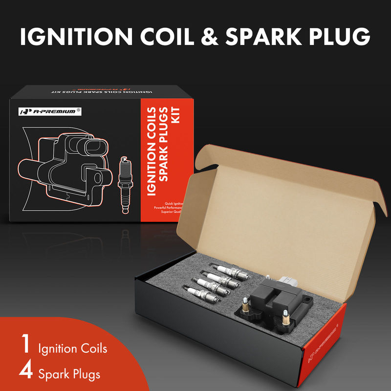 1x Black Ignition Coil & 4x IRIDIUM Spark Plug Kits for Subaru Forester 09-10