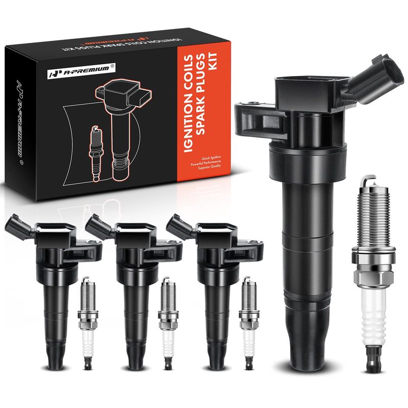 4x Ignition Coil & IRIDIUM Spark Plug Kits for Hyundai Sonata 2009-2010 Santa Fe
