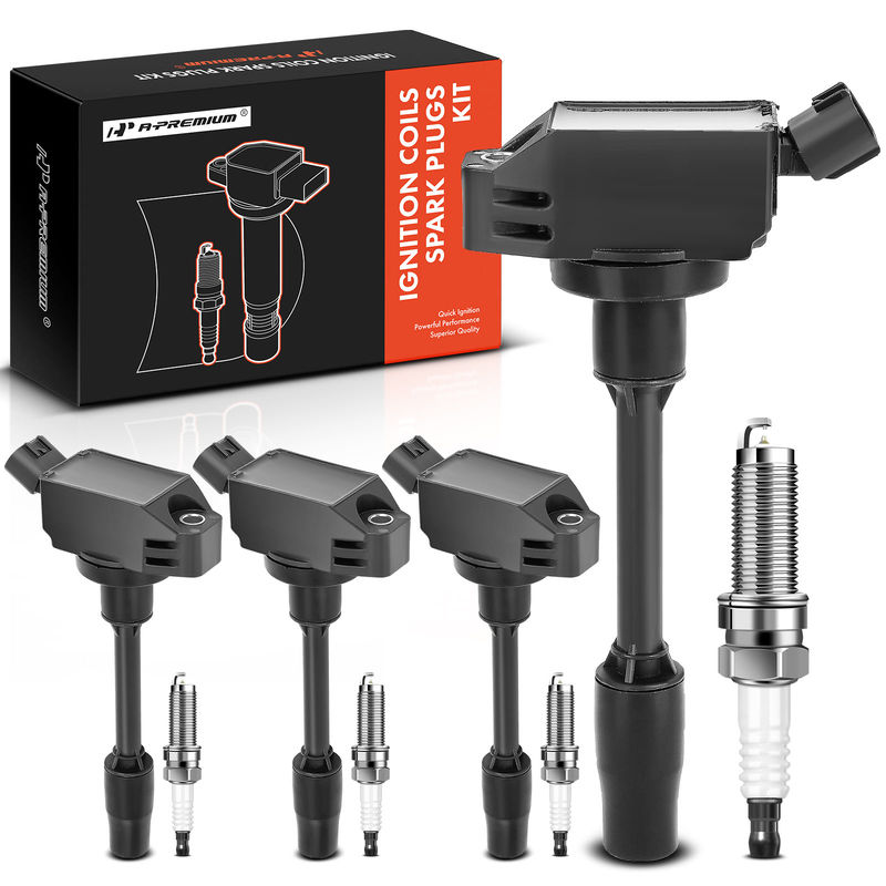 4x Black Ignition Coil & IRIDIUM Spark Plug Kits for Toyota RAV4 Camry Lexus