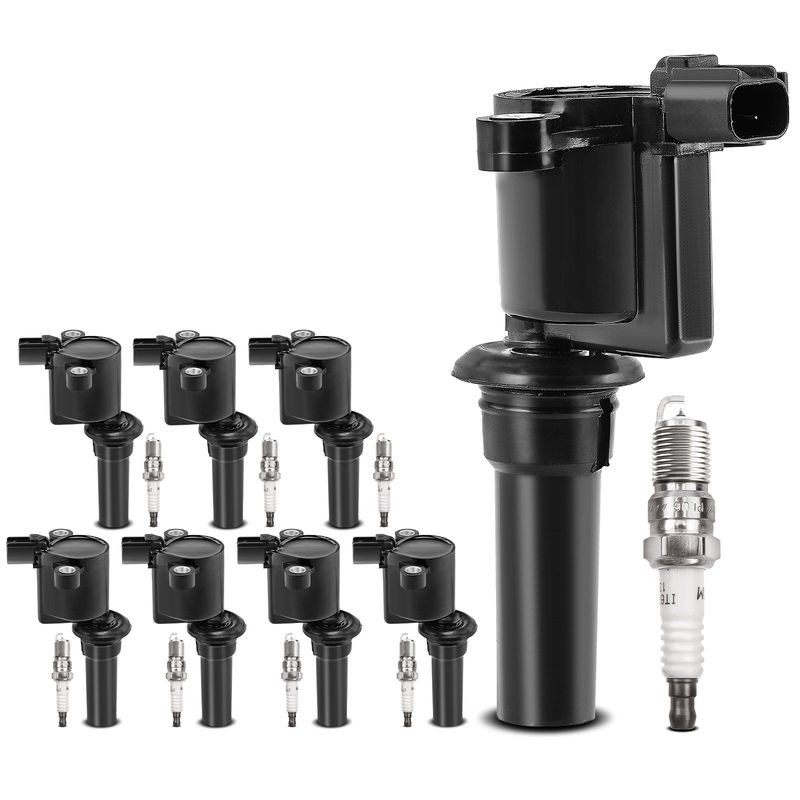 8x Black Ignition Coil & IRIDIUM Spark Plug Kits for Ford Taurus 1996-1999 3.4L