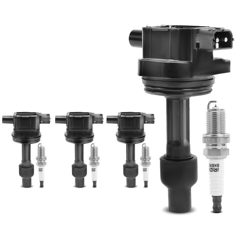 4x Black Ignition Coil & IRIDIUM Spark Plug Kits for Volvo S40 V40 00-04 L4 1.9L