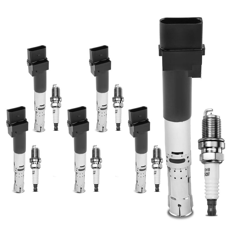 6x Black Ignition Coil & IRIDIUM Spark Plug Kits for Volkswagen Golf 02-05 Jetta