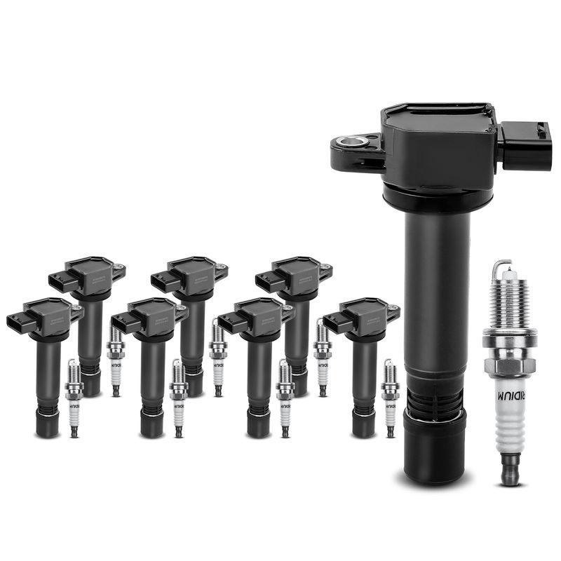 8x Black Ignition Coil & IRIDIUM Spark Plug Kits for Volvo S80 07-10 XC90 05-11