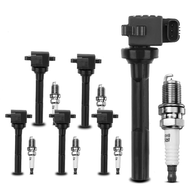 6x Black Ignition Coil & IRIDIUM Spark Plug Kits for Honda Acura Isuzu 3.5L 3.2L