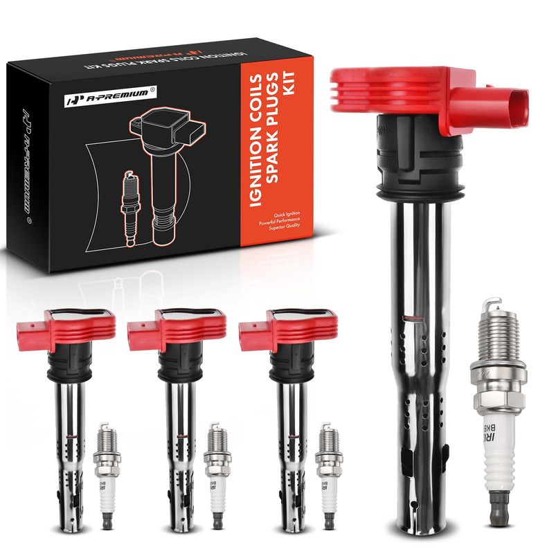 4x Ignition Coil & IRIDIUM Spark Plug Kits for Audi A4 A5 Q7 Porsche Volkswagen