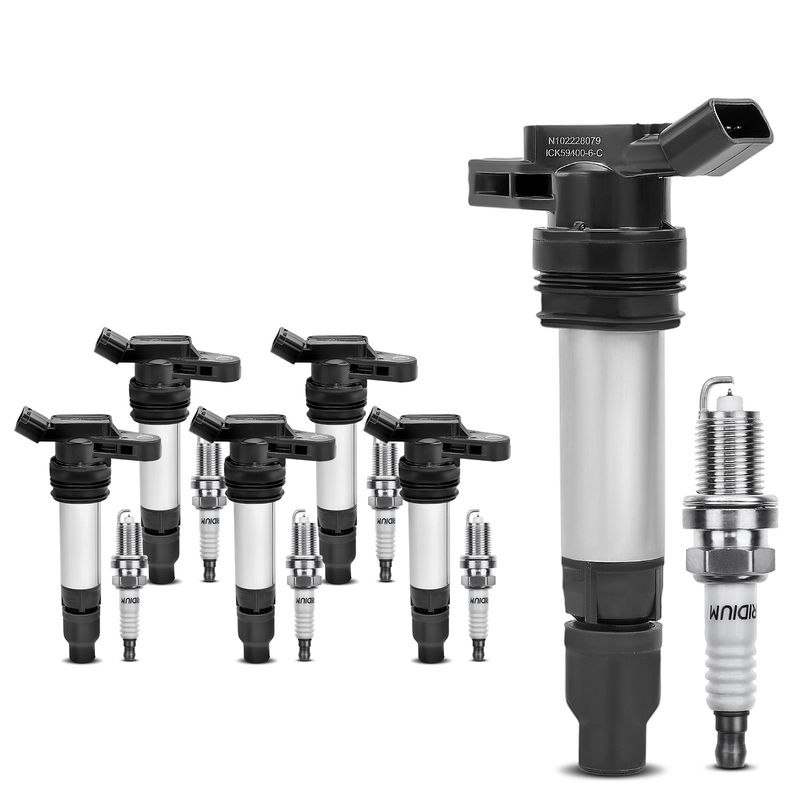 6x Black Ignition Coil & IRIDIUM Spark Plug Kits for Volvo S60 S80 Land Rover