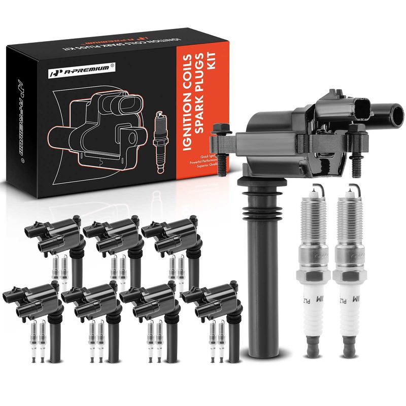 8x Black Ignition Coil & 16x IRIDIUM Spark Plug Kits for Chrysler 300 2005 Dodge