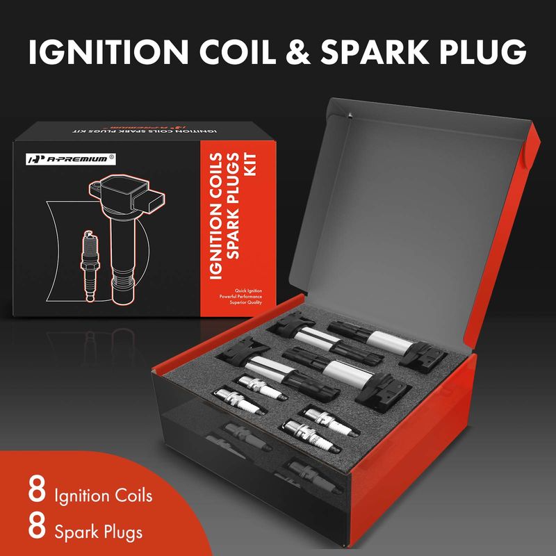 8x Black Ignition Coil & IRIDIUM Spark Plug Kits for BMW E60 E63 E64 E65 545i X5