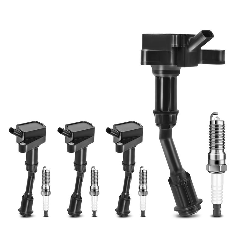 4x Black Ignition Coil & IRIDIUM Spark Plug Kits for Ford Fusion 14-20 Escape 1.5L
