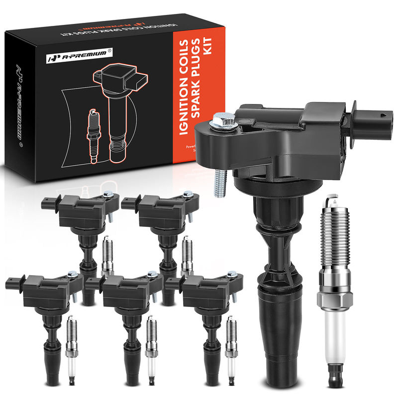 6x Black Ignition Coil & IRIDIUM Spark Plug Kits for Chevy Colorado GMC Cadillac