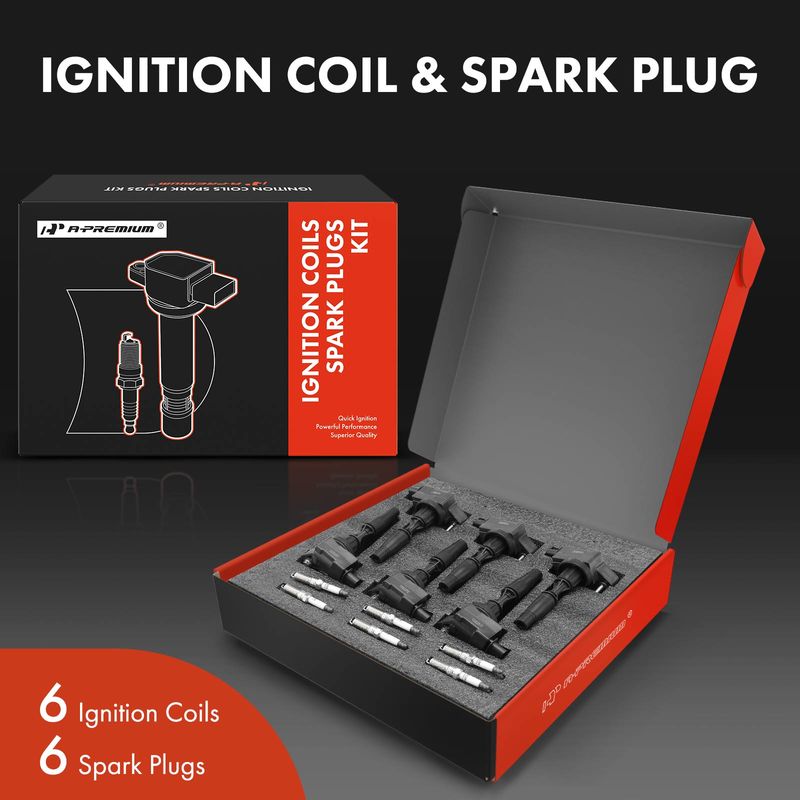 6x Black Ignition Coil & IRIDIUM Spark Plug Kits for Chevy Colorado GMC Cadillac