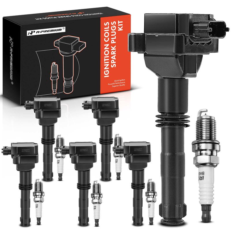 6x Black Ignition Coil & IRIDIUM Spark Plug Kits for Porsche 911 Boxster