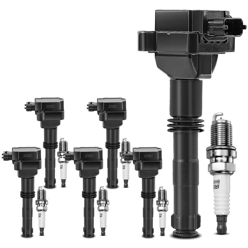 6x Black Ignition Coil & IRIDIUM Spark Plug Kits for Porsche 911 Boxster