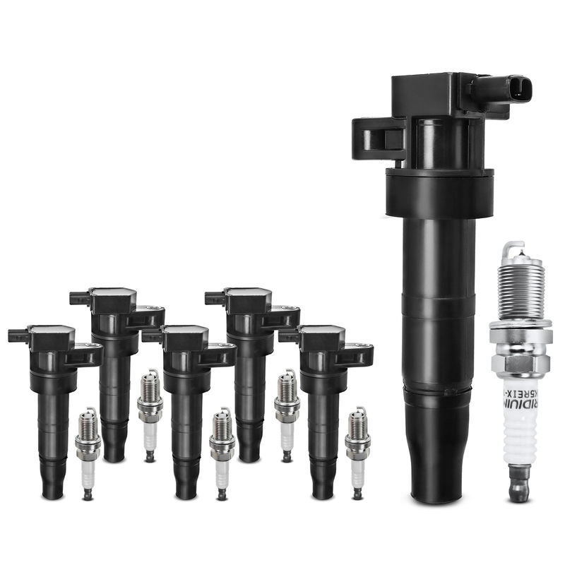 6x Ignition Coil & IRIDIUM Spark Plug Kits for Hyundai Santa Fe Sonata Kia