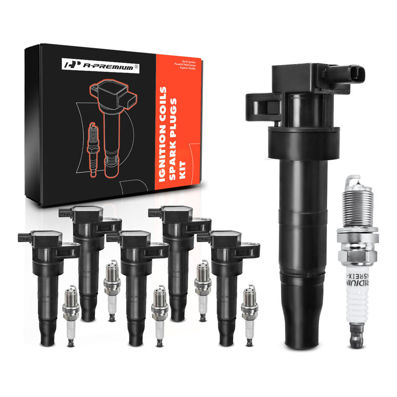 6x Ignition Coil & IRIDIUM Spark Plug Kits for Hyundai Santa Fe Sonata Kia