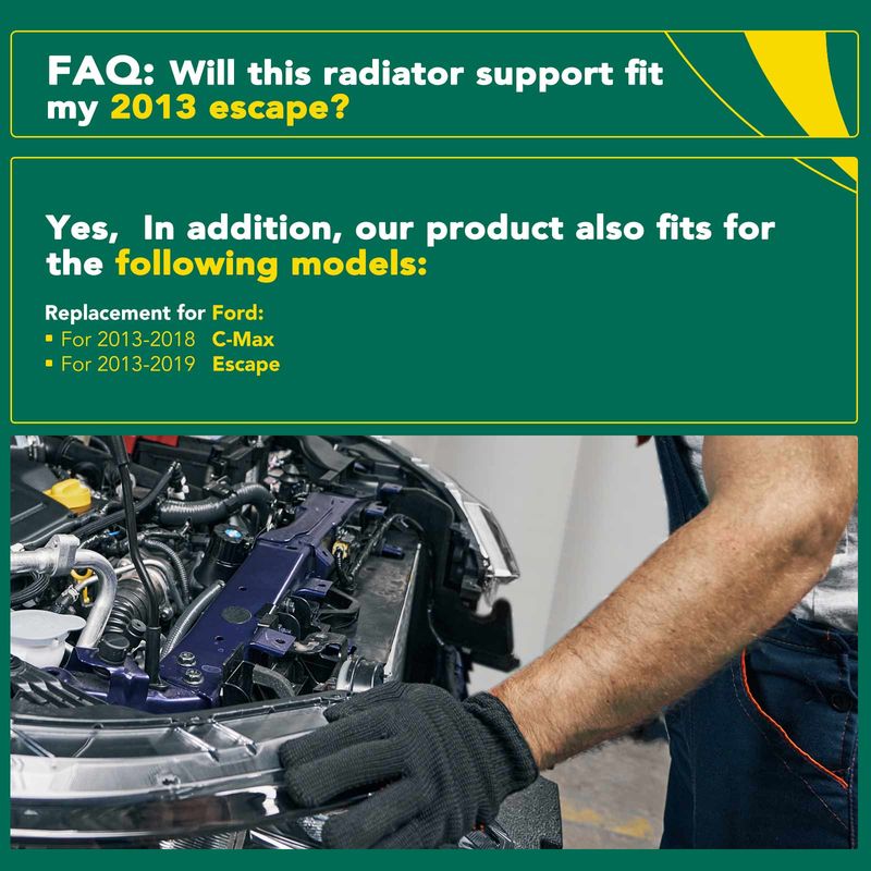 Upper Radiator Support Assembly for Ford Escape 2013-2019 C-Max 2013-2018