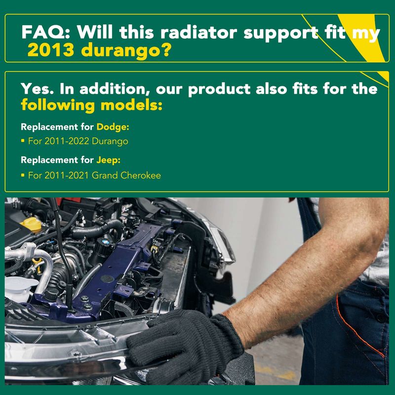 Lower Radiator Support Assembly for Jeep Grand Cherokee 2011-2021 Dodge Durango