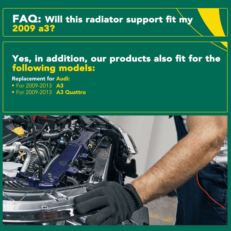 Radiator Support Assembly for Audi A3 Quattro 2009-2013 2.0L 3.2L