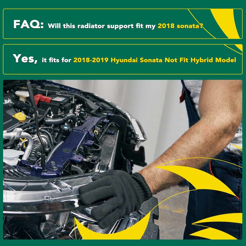 Radiator Support Assembly for Hyundai Sonata 2018-2019 1.6L 2.0L 2.4L Gas