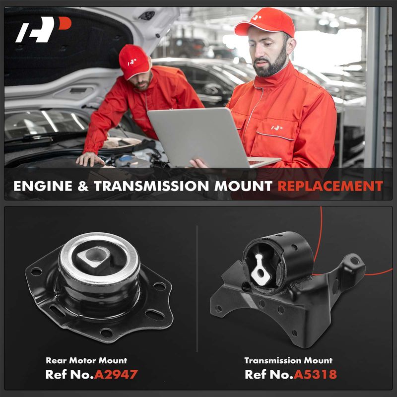 2x Engine Motor & Transmission Mount for Dodge Neon 2003-2005 L4 2.0L Auto Trans