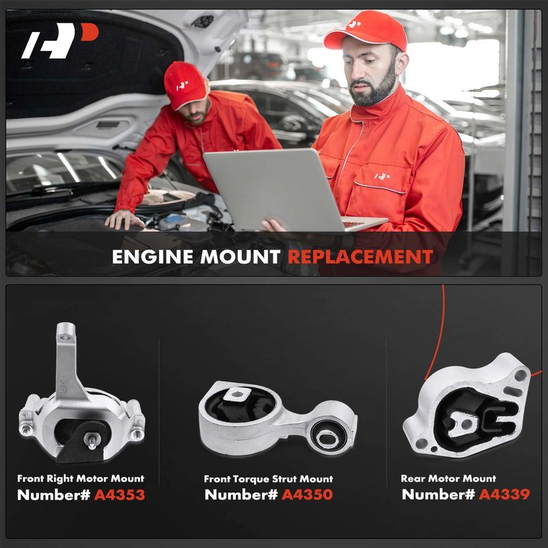 3x Engine Motor & Torque Strut Mount for Nissan Altima 2007 2008-2013 L4 2.5L