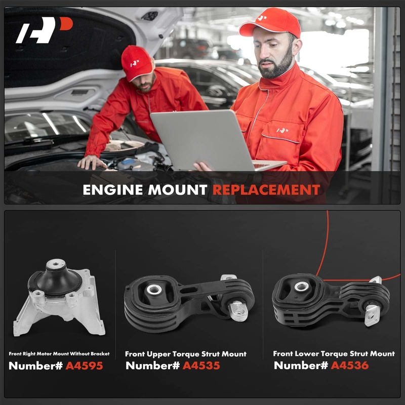 3x Engine Motor & Torque Strut Mount for Honda CR-V 2007-2011 2.4L