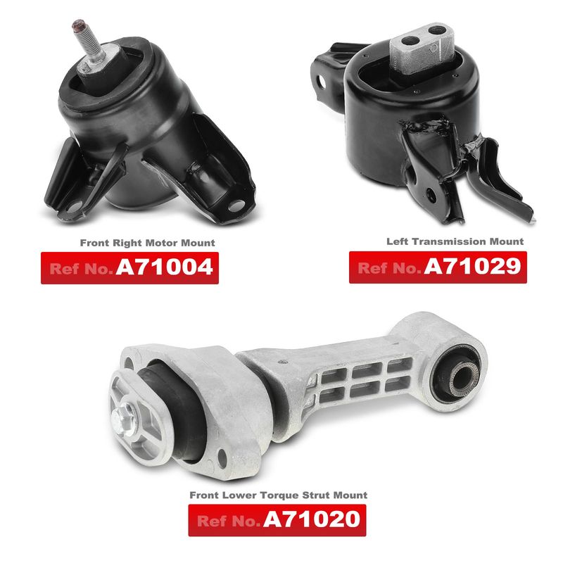 3x Engine Motor & Transmission Mount for Hyundai Elantra 11-16 Accent Kia Forte