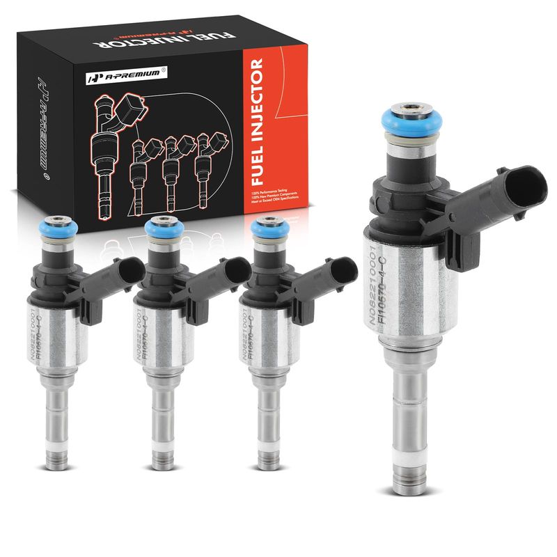 4x Black Fuel Injectors for Audi A3 A4 A5 Q3 Quattro Q5 Volkswagen GTI Passat