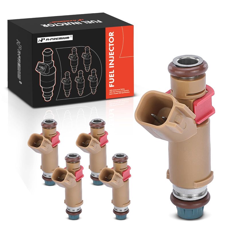 5x Tan Fuel Injectors for Volvo S40 2004-2010 V50 2005-2010 L5 2.4L Gas