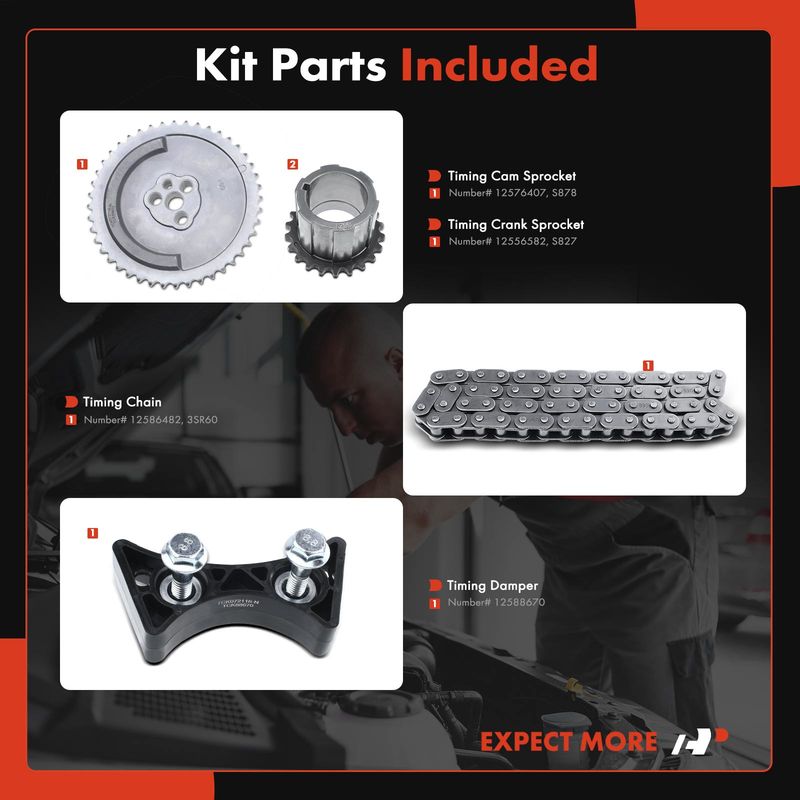 4x Engine Timing Chain Kit for Chevrolet Express 1500 GMC Yukon Pontiac OHV