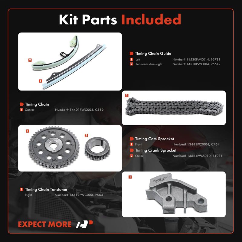 6x Engine Timing Chain Kit for Honda Fit 2007-2008 L4 1.5L SOHC