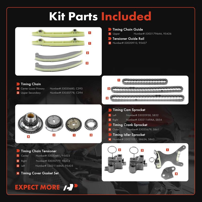 15x Engine Timing Chain Kit for Jeep Grand Cherokee 99-04 Dakota Durango 4.7L