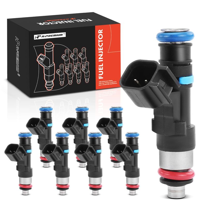 8x Black Fuel Injectors for Chevy Corvette 06-07 Trailblazer Cadillac CTS Pontiac