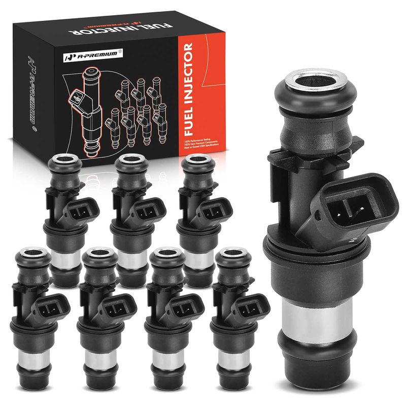 8x Black Fuel Injectors for Chevy Silverado 1500 2500 GMC Yukon Buick Cadillac