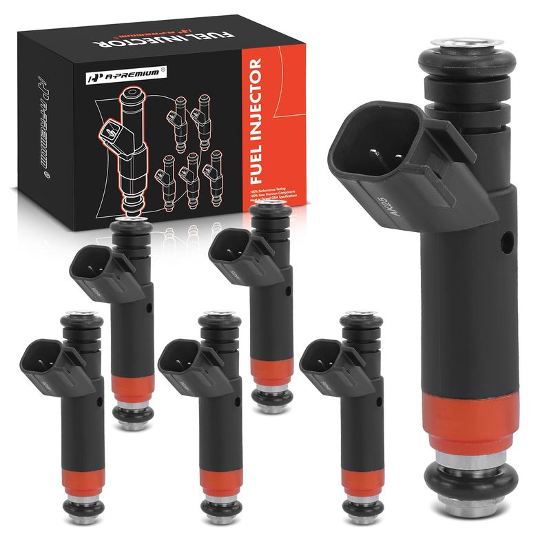 6x Black Fuel Injectors for Ford F-150 99-03 E-150 E-250 Econoline V6 4.2L truck