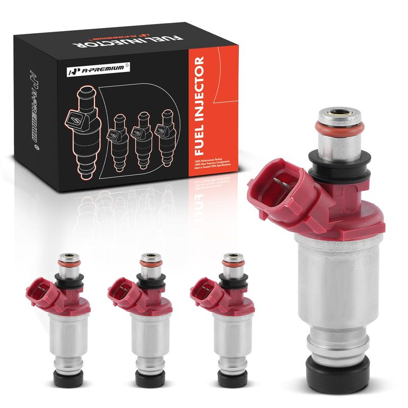 4x Red Fuel Injectors for Toyota Corolla 1993-1997 Celica Geo Prizm 1.8L