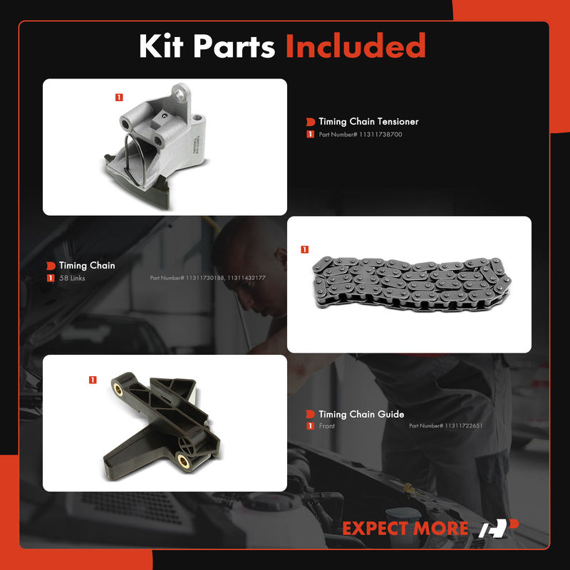 3x Engine Timing Chain Kit for BMW E36 E46 E39 E34 323i 325i 525i X3 X5 Z4 DOHC