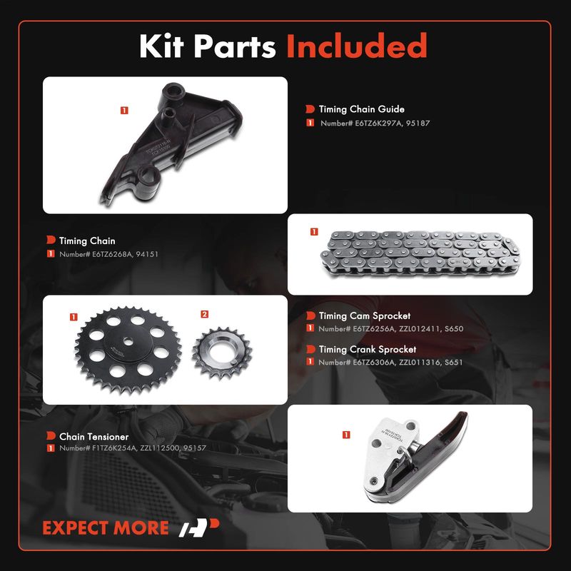 5x Engine Timing Chain Kit for Ford Ranger 1986-1992 Bronco II Merkur V6 2.9L