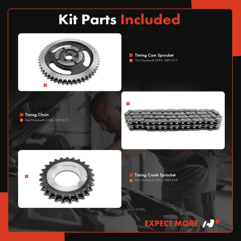 3x Engine Timing Chain Kit for Chevrolet C10 Pickup GMC C15 C25 Suburban