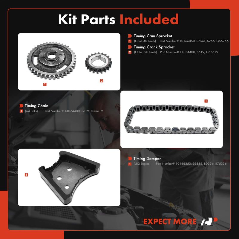 4x Engine Timing Chain Kit for Chevrolet Malibu Oldsmobile Buick 3.1L 3.4L OHV