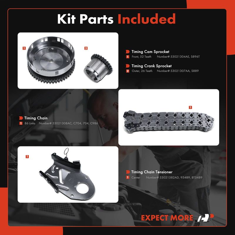 4x Engine Timing Chain Kit for Dodge Durango Jeep Grand Cherokee Chrysler OHV