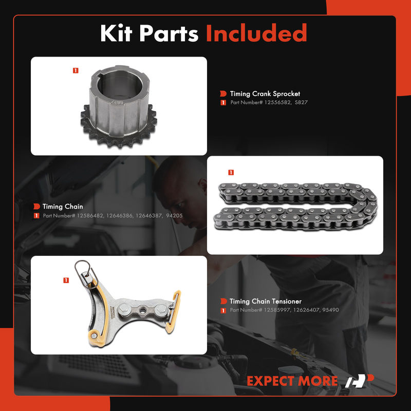 3x Engine Timing Chain Kit for Chevrolet Silverado 1500 GMC Savana 1500 Cadillac