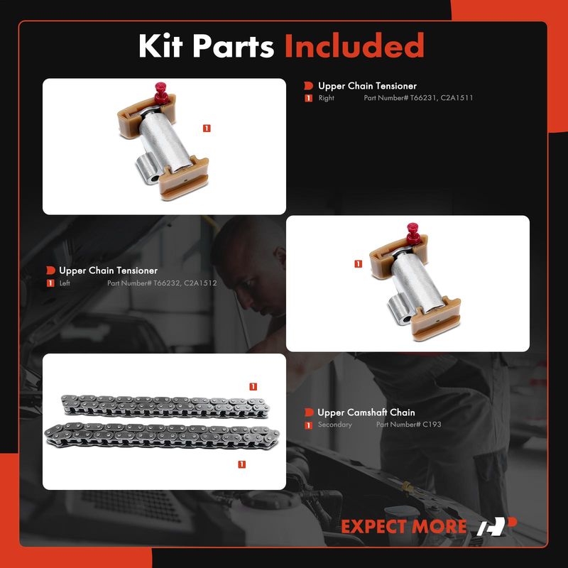 4x Engine Timing Chain Kit for Ford Thunderbird Lincoln LS Jaguar Land Rover
