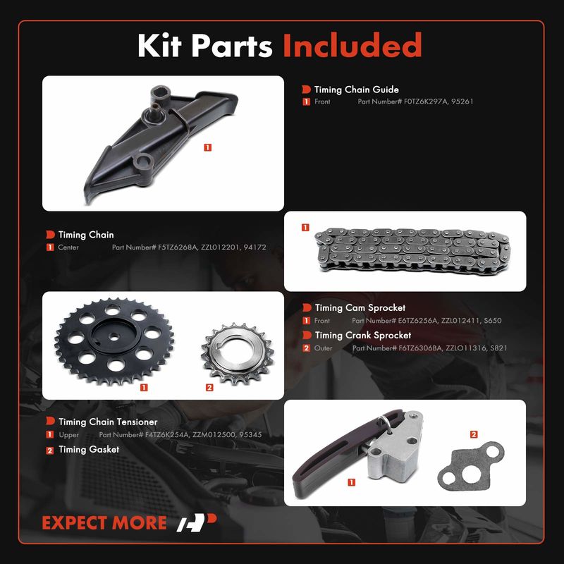 6x Engine Timing Chain Kit for Ford Explorer Ranger Aerostar Mazda B4000 V6 4.0L